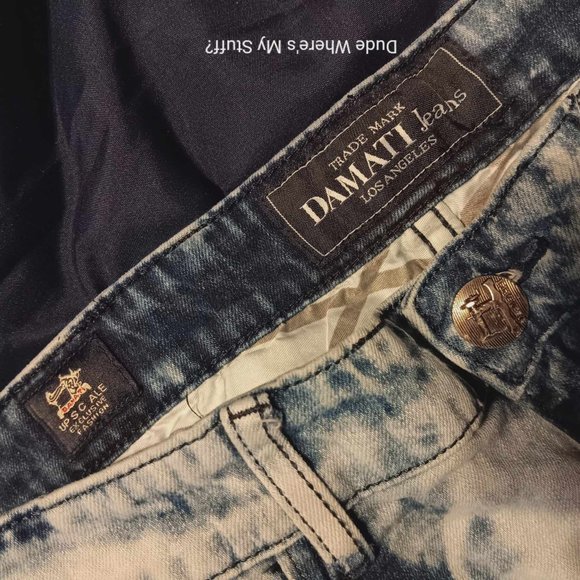 DAMANTI LOS ANGELES UPSCALE FASHION DISTRESSED BIKER DENIM SHORTS MEN'S SIZE 34 - Picture 6 of 7